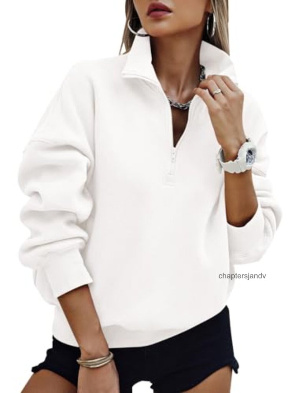 Oversized Half Zip Fleece Sweatshirt Hoodie Long Sleeve Pullover